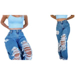 Urban Edge: The Spring and Summer Ripped Thin Jeans - blue