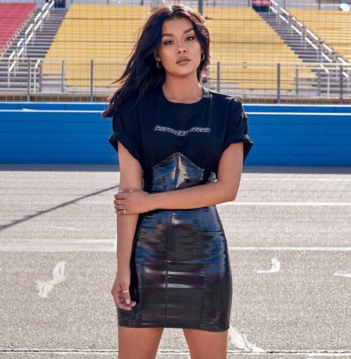 Faux Latex Pu Leather Skirt - runwayfashionista.com