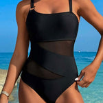 One-Piece Solid Color Swimsuit