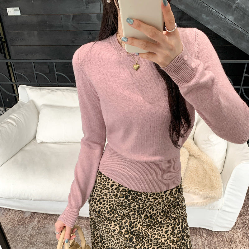 Gemini saidElegance in Every Thread: The Soft Round Neck Knit Top - pink