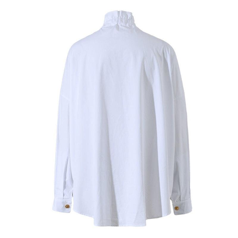 Single Breasted Lace Collar Shirt