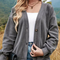 V-Neck Dropped Shoulder Jacket - runwafashionista.com