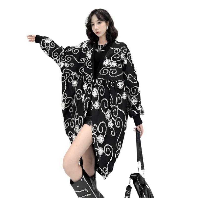 Bat Sleeve Mid Length Cardigan