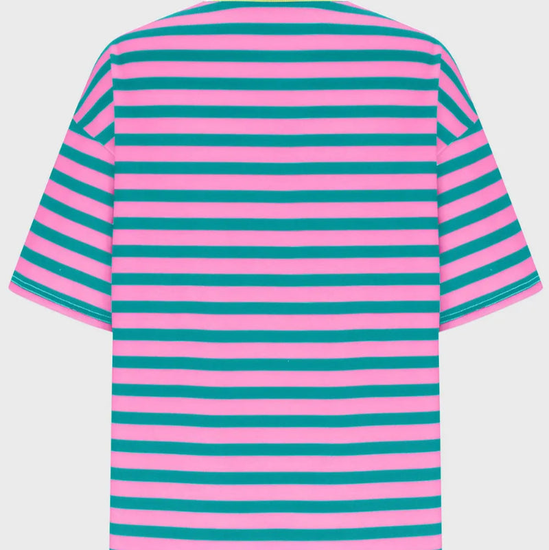 Casual Striped Quarter Sleeve T - Shirt - runwayfashionista.com