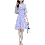 Flared Sleeve Floral Dress