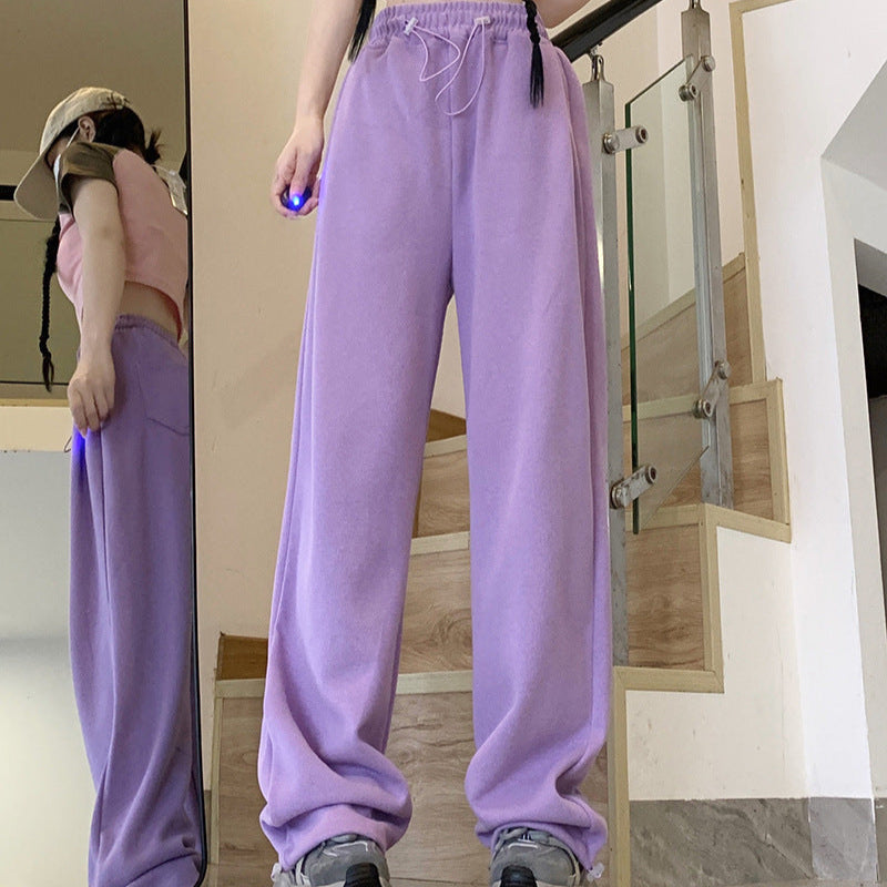 High-Waisted Mini Drawstring Casual Sports Sweatpants