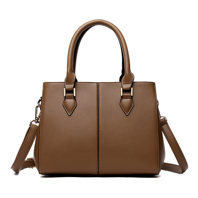 Large capacity soft leather women's handbag