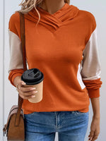 Contrast long sleeve hoodie