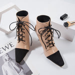 Short High Heel Boots - Apricot