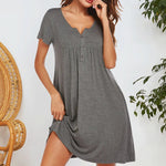 Short Sleeved Pocket Dress - runwayfashionista.com