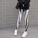 High waisted elastic leggings - white