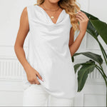 Solid Cowl Neck Top - runwayfashionista.com