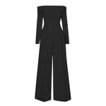 New Goddess Fan One Line Neck Jumpsuit - runwayfashionista.com