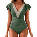 Flying sleeve one-piece swimsuit