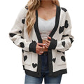 Heart button up long sleeve cardigan - runwayfashionista.com