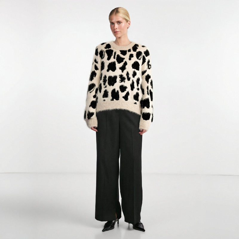 Leopard Print Knitted Sweater