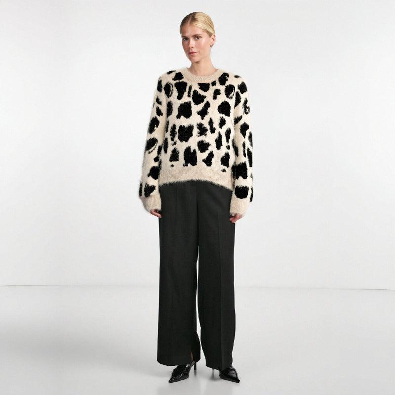 Leopard Print Knitted Sweater