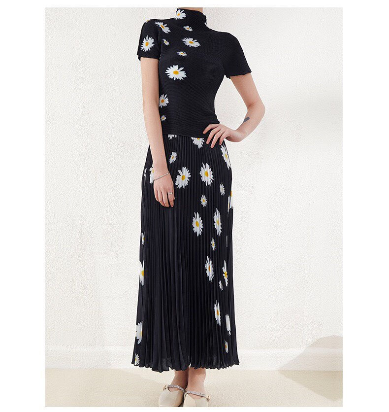 High Waist Slim Mid-length skirts two piece set - runwayfashionista.com