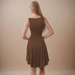 High-Low Round Neck Sleeveless Mini Dress