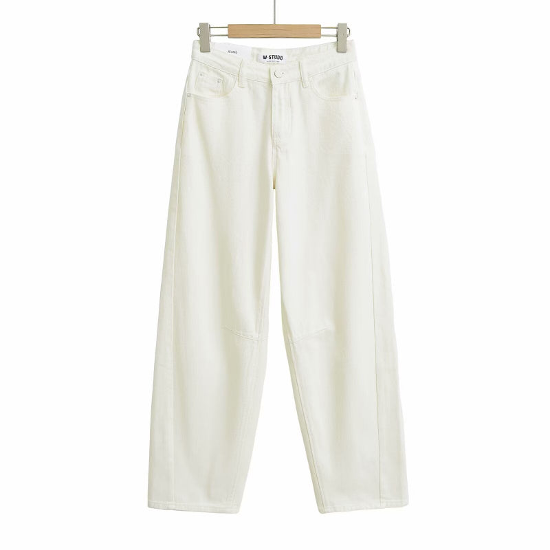 Step out boldly in these vintage high-waist wide-leg jeans that blend classic style with confident flair.