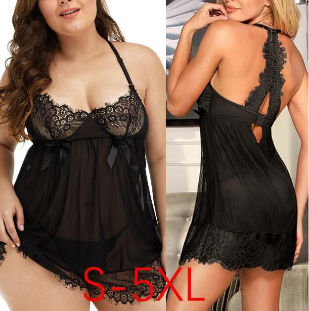 Sexy Lace Nightdress Plus Size - runwayfashionista.com