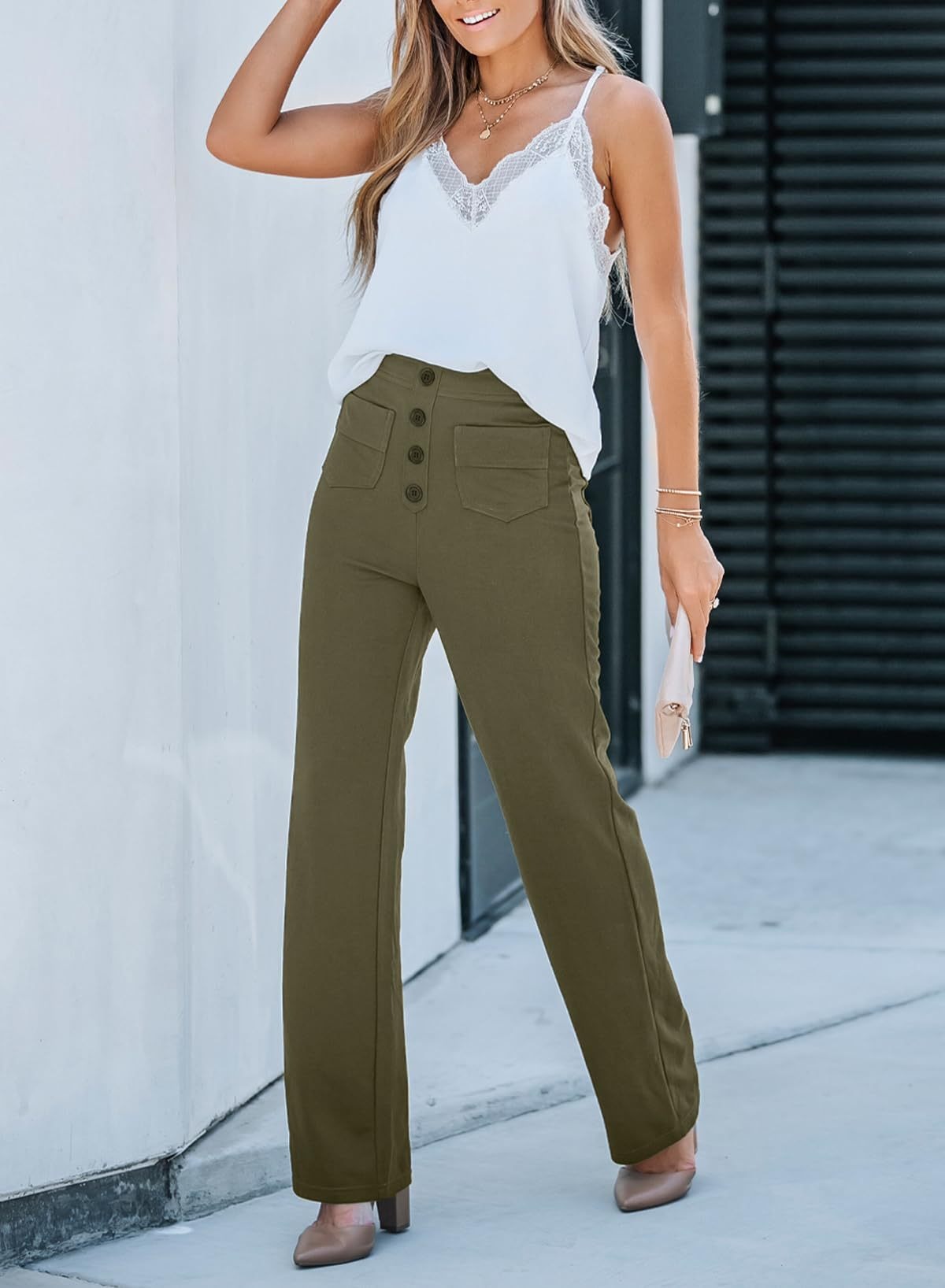 Casual straight leg pants - runwayfashionista.com