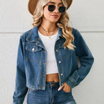 Button Up Long Sleeve Denim Jacket - runwayfashionista.com