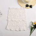 Hollow Knitted Half Wrap Skirt - runwayfashionista.com