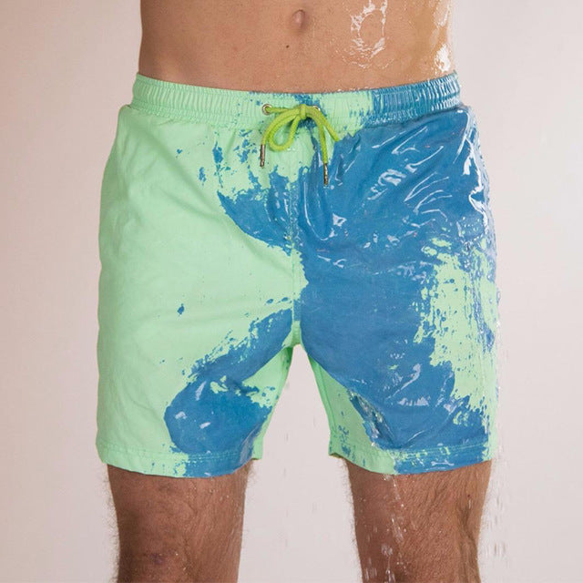 Discoloration Male Sports Shorts