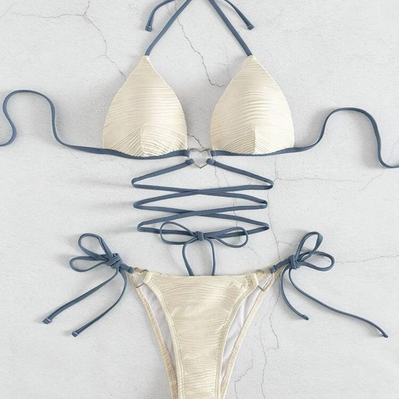 Drawstring strap bikini