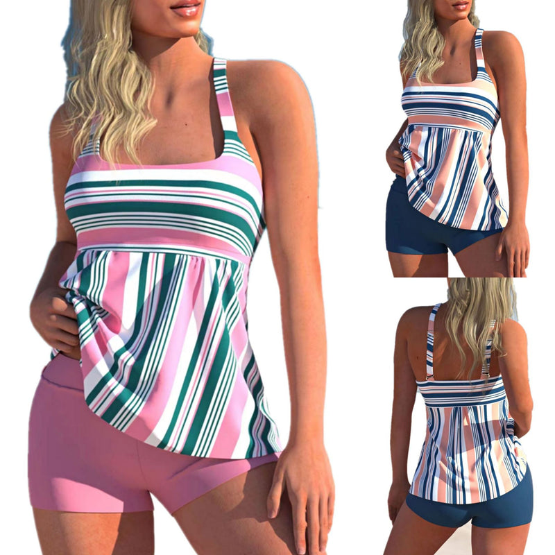 Boxer Shorts Striped Slim Fit Swimsuit - runwayfashionista.com