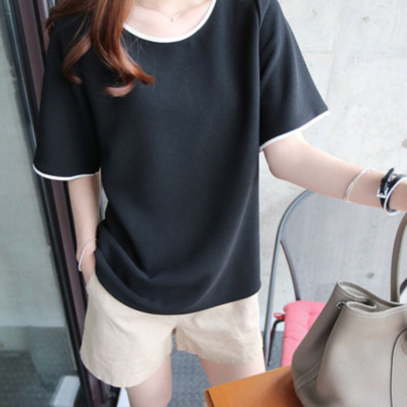 Casual Short Sleeve T-Shirt - black