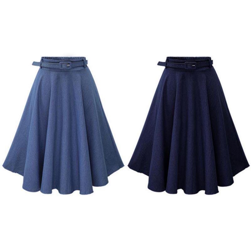 High Elastic Waist Streetwear Midi Skirt - runwayfashionista.com