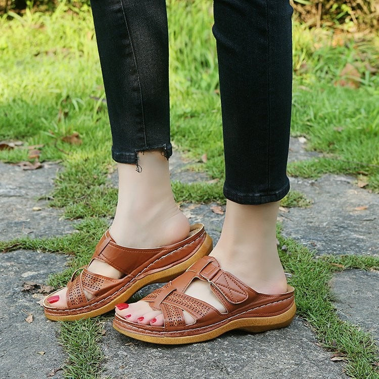 Sandals with thick soles and sloping heels - runwayfashionista.com