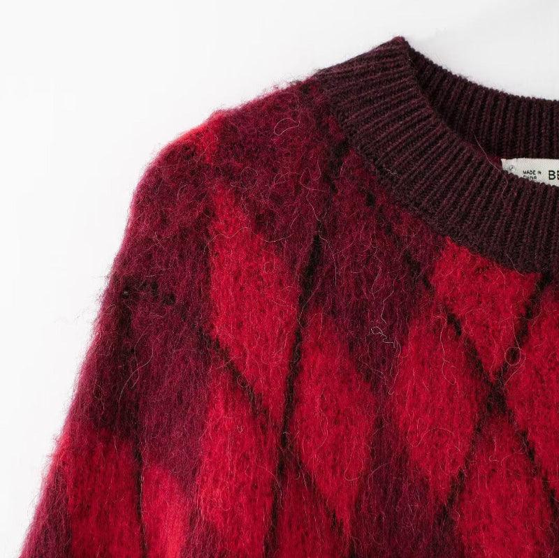 Versatile diamond pattern sweater