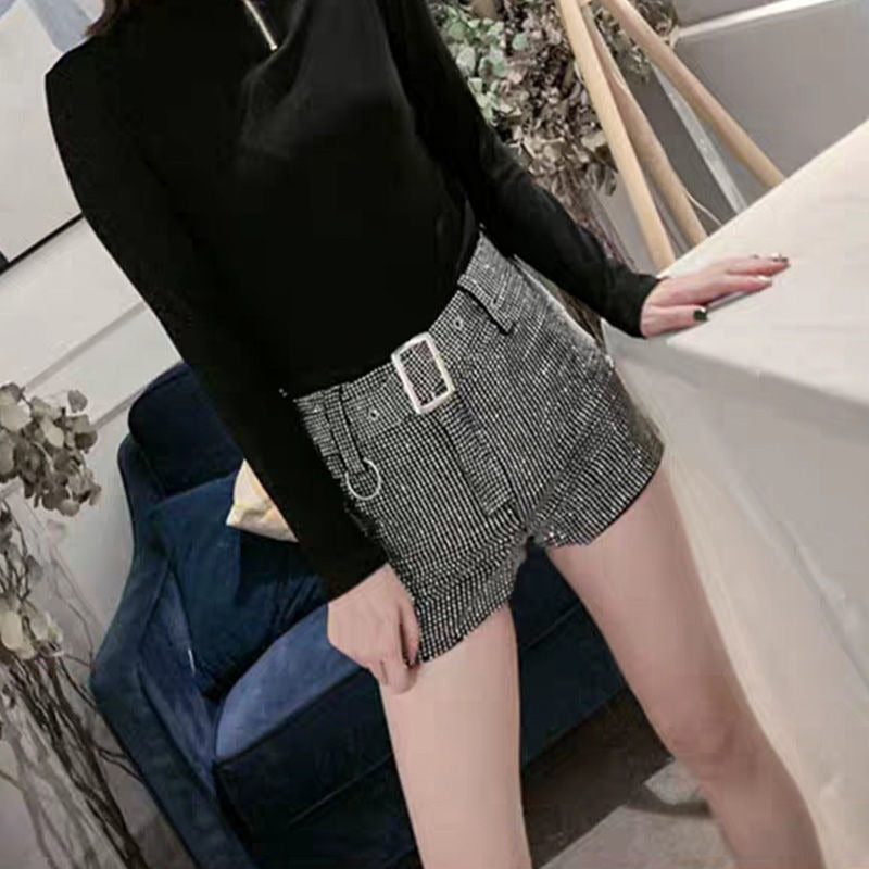 Hot Diamond High Waist Shorts - runwayfashionista.com