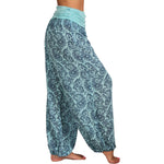High-Waist Digital Print Wide Harem Pants