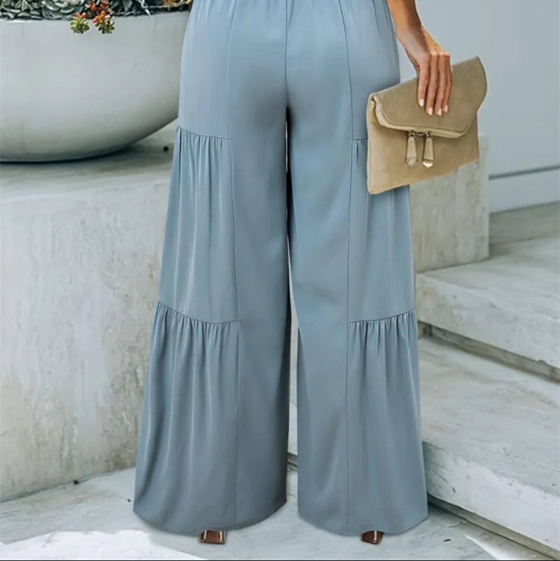 Smocked High Waist Pants -runwayfashionista.com