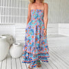 Multi-layer Ruffle Tiered Strapless Maxi Dress
