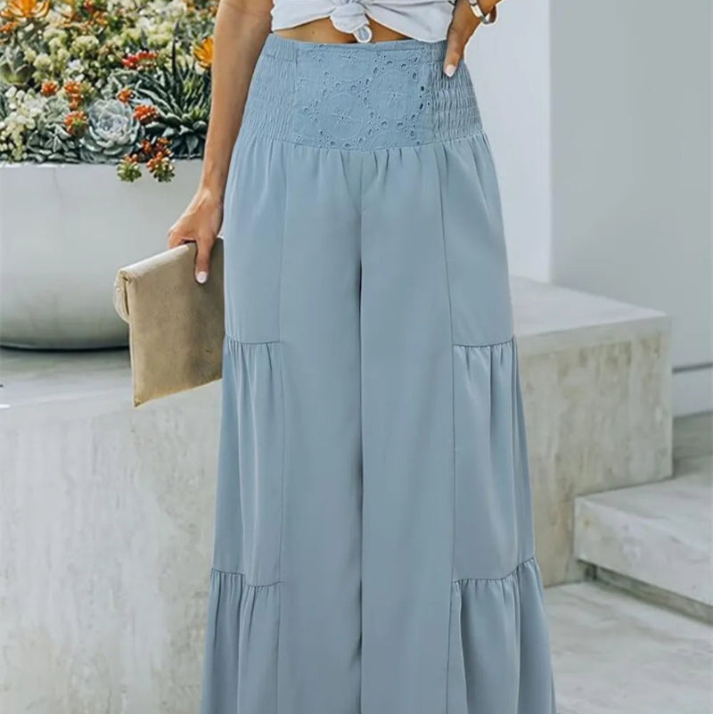 Smocked High Waist Pants -runwayfashionista.com