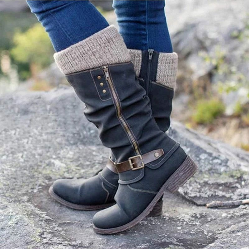 Mid Length Knight Boots - runwayfashionista.com