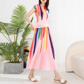 Contrast Color Pleated 2 Pieces Set - runwayfashionista.com