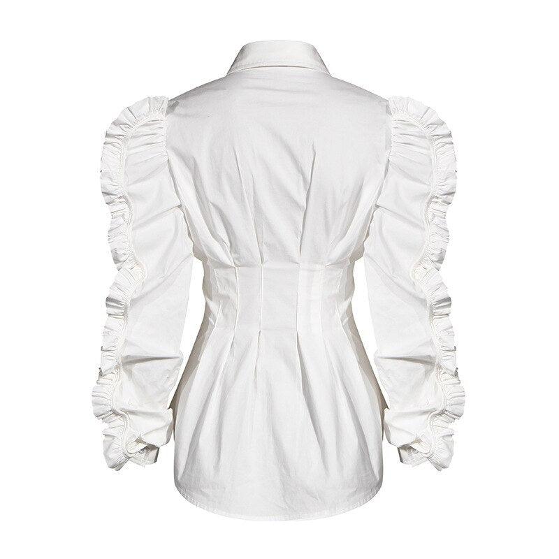 Three-dimensional Ruffles Loose Blouse - runwayfashionista.com