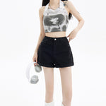Casual Personality Frayed Hem Denim Shorts