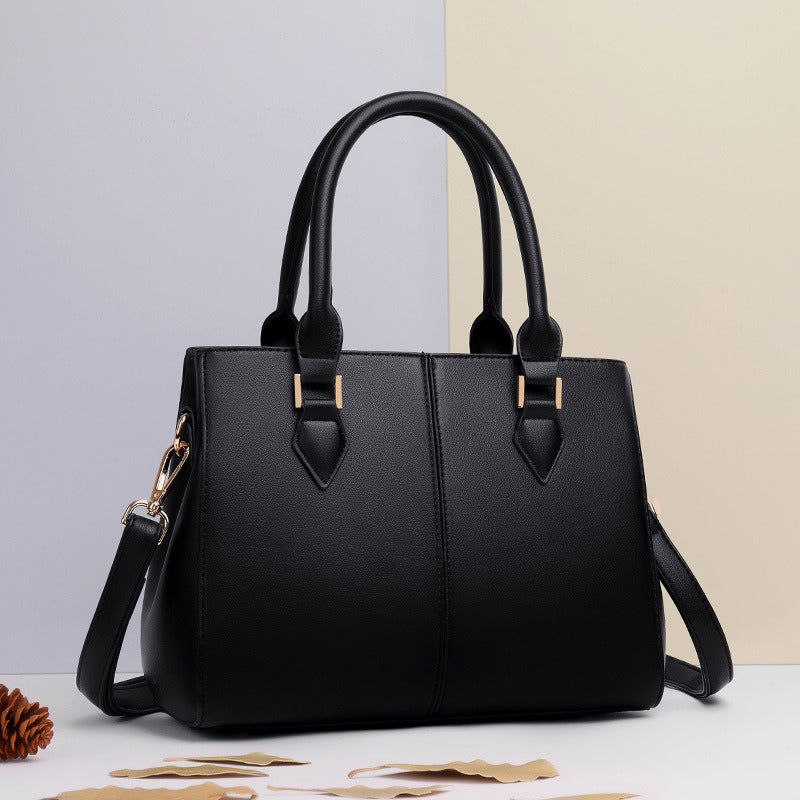 Large capacity soft leather women's handbag