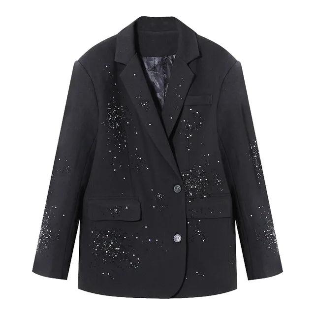 Notched Collar Single Breasted Blazer