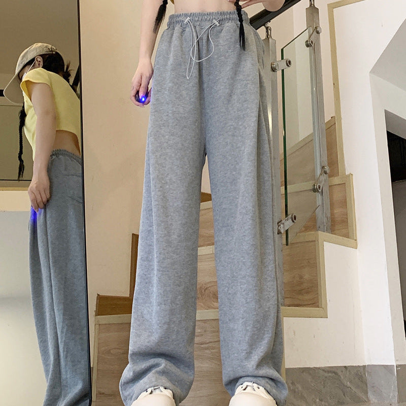 High-Waisted Mini Drawstring Casual Sports Sweatpants