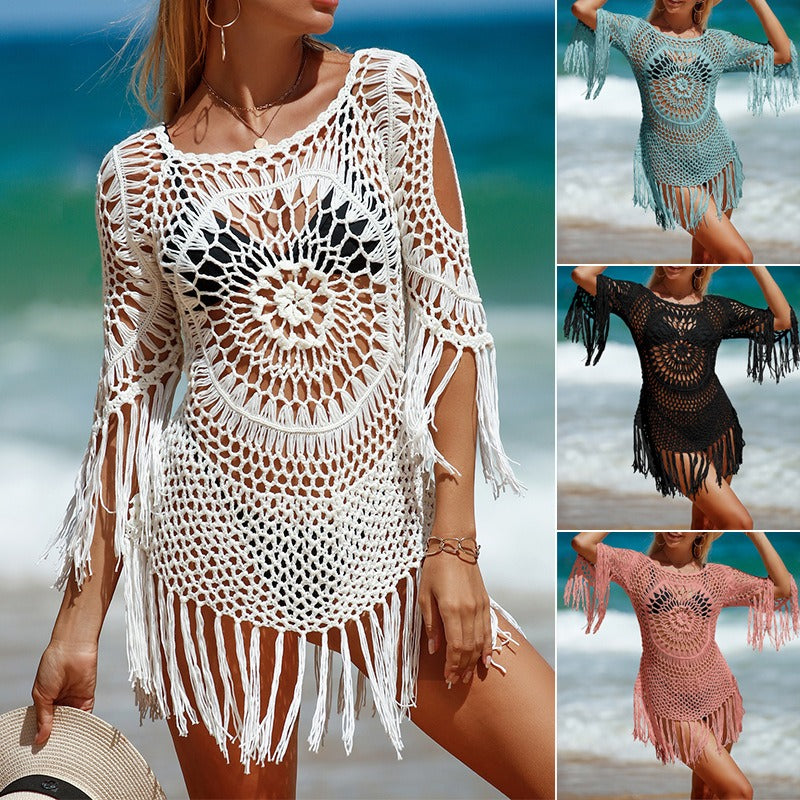 Crochet Hollow Out Bikini Cover Up