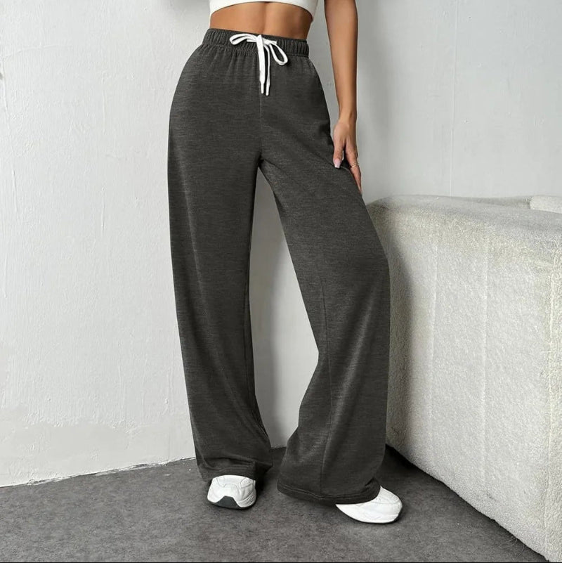 Drawstring Wide Leg Pants with Pockets -runwayfashionista.com