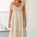 Tiered Tie Shoulder  Dress - runwayfashionista.com